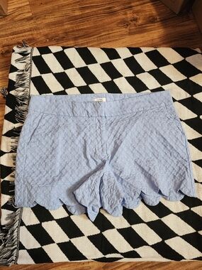 Crown Blue Scallop Hem Women's Shorts